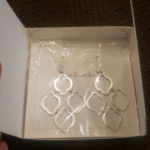 Stella & Dot Arabesque Chandeliers - Silver